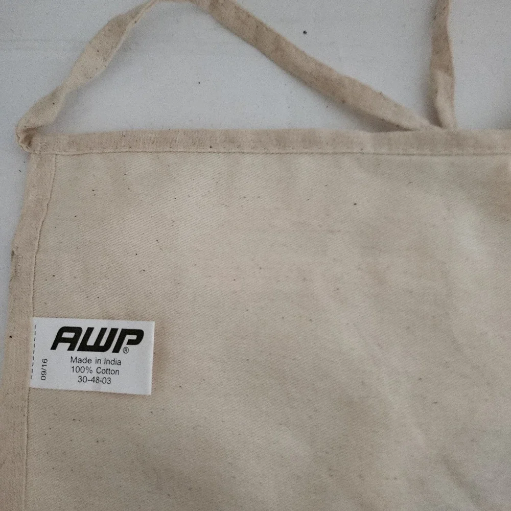Vintage Lowe's Cloth Waist Apron Nail/Tool Bag 2 Pouch Cotton White Canvas